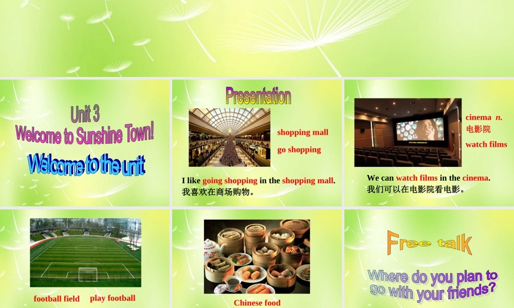 牛津译林初中英语七下 Unit 3 Welcome to Sunshine Town welcome to the Unit课件 .ppt