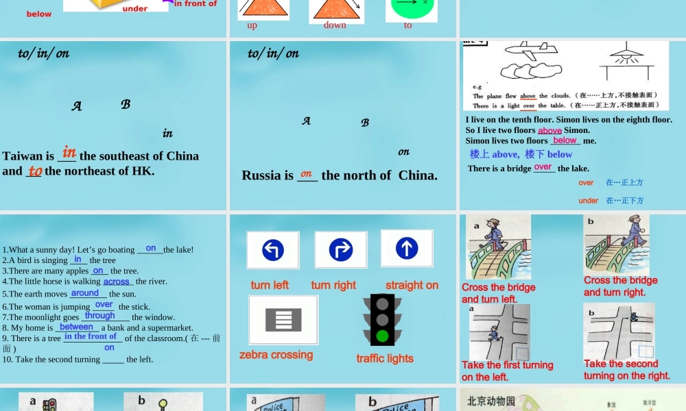 牛津译林初中英语七下 Unit 4 Finding your way revision课件 .ppt