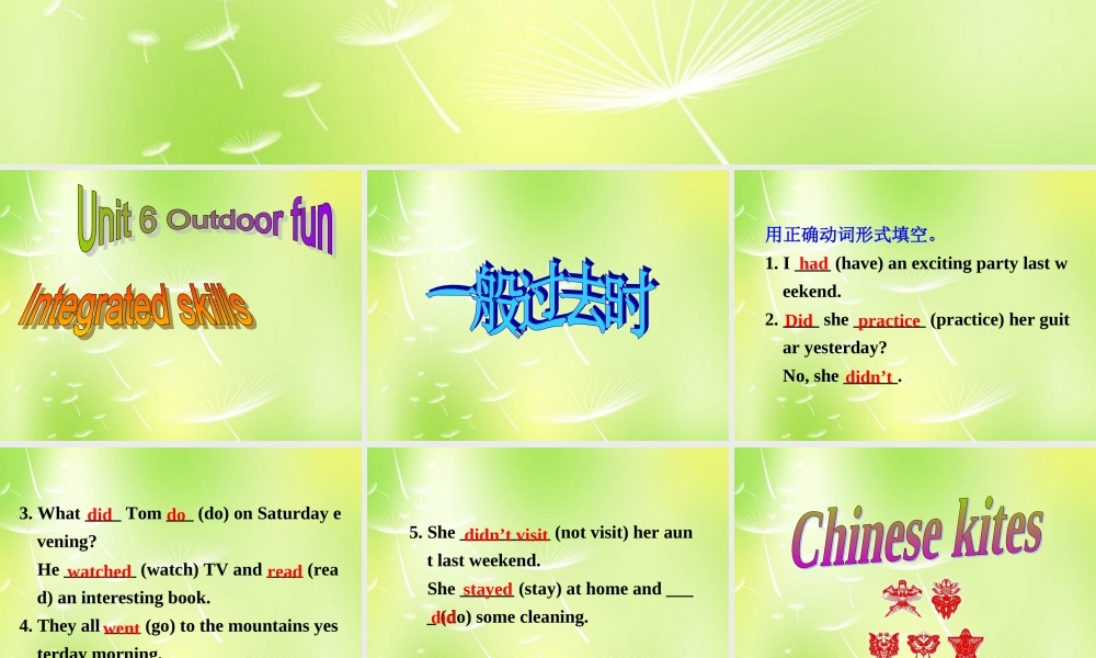 牛津译林初中英语七下 Unit 6 Outdoor fun Integrated skills课件 .ppt