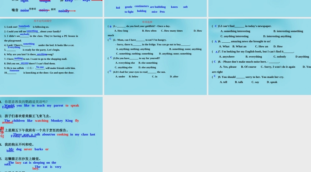 牛津译林初中英语七下 Unit 8 Pets Revision课件 .ppt
