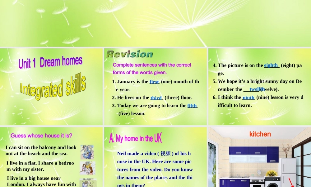 牛津译林初中英语七下Unit 1 Dream Homes Integrated skills课件 .ppt