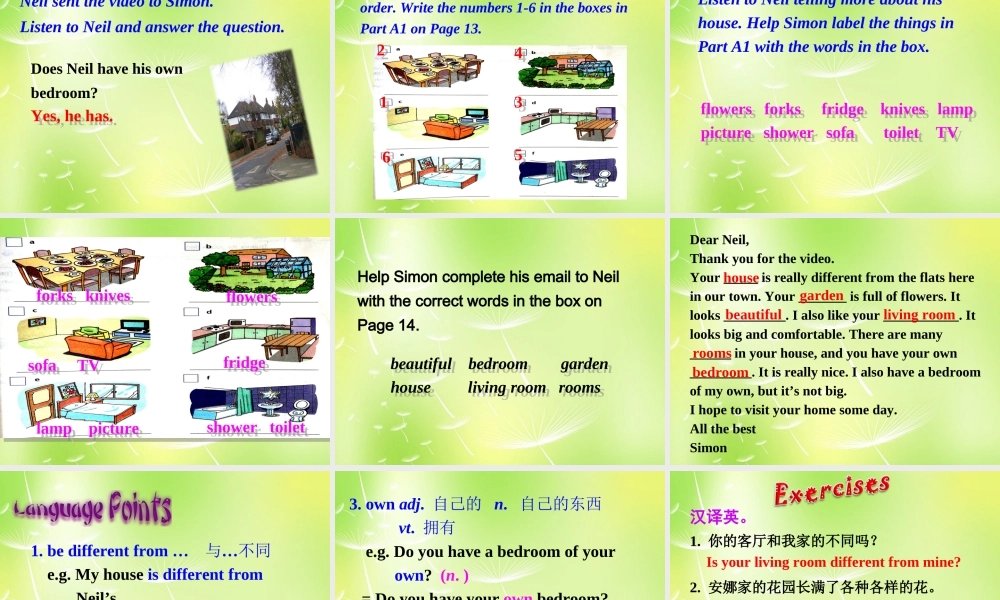 牛津译林初中英语七下Unit 1 Dream Homes Integrated skills课件 .ppt