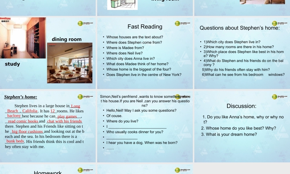 牛津译林初中英语七下Unit 1 Dream homes Reading课件 .ppt