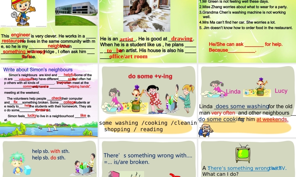 牛津译林初中英语七下Unit 2 Neighbours Revision》课件 .ppt