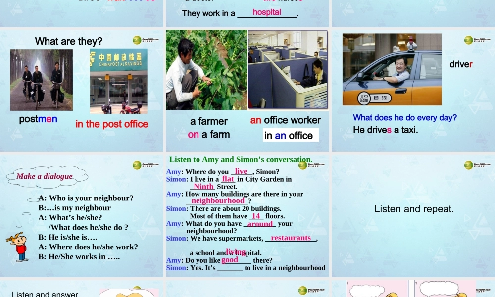 牛津译林初中英语七下Unit 2 Neighbours Welcome课件 .ppt