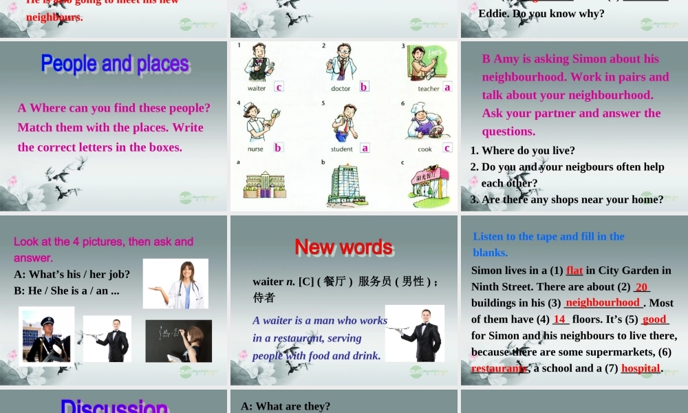 牛津译林初中英语七下Unit 2 Neighbours》Welcome to the unit课件 .ppt