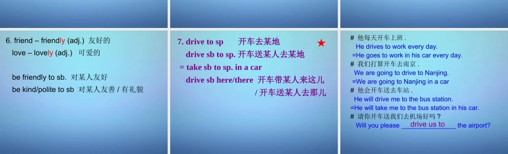 牛津译林初中英语七下Unit 3 Welcome to Sunshine Town New Words讲解课件 .ppt