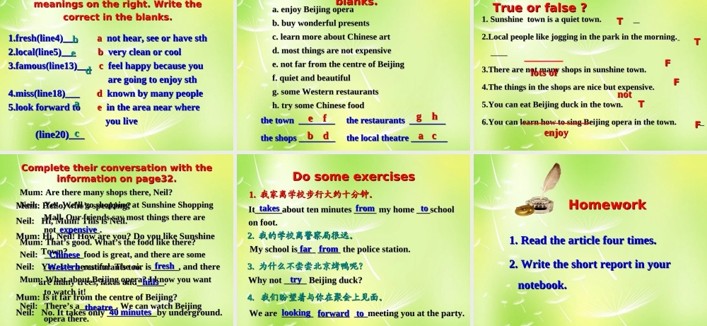 牛津译林初中英语七下Unit 3 Welcome to Sunshine Town Reading 1》课件 .ppt