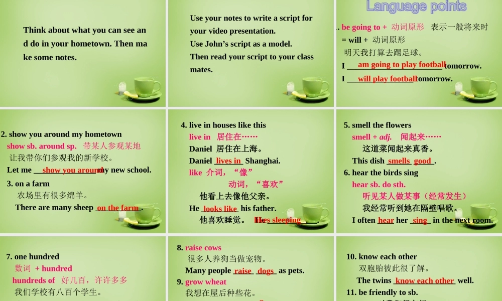 牛津译林初中英语七下Unit 3 Welcome to Sunshine Town task课件 .ppt