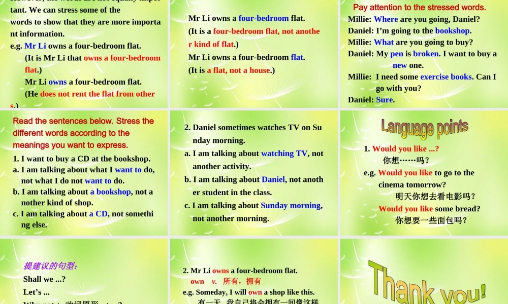 牛津译林初中英语七下Unit 3 Welcome to Sunshine Town Speak up and Study skills课件 .ppt