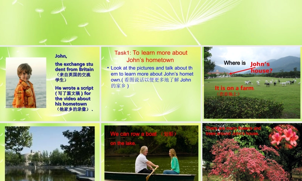牛津译林初中英语七下Unit 3 Welcome to Sunshine Town task》课件 .ppt