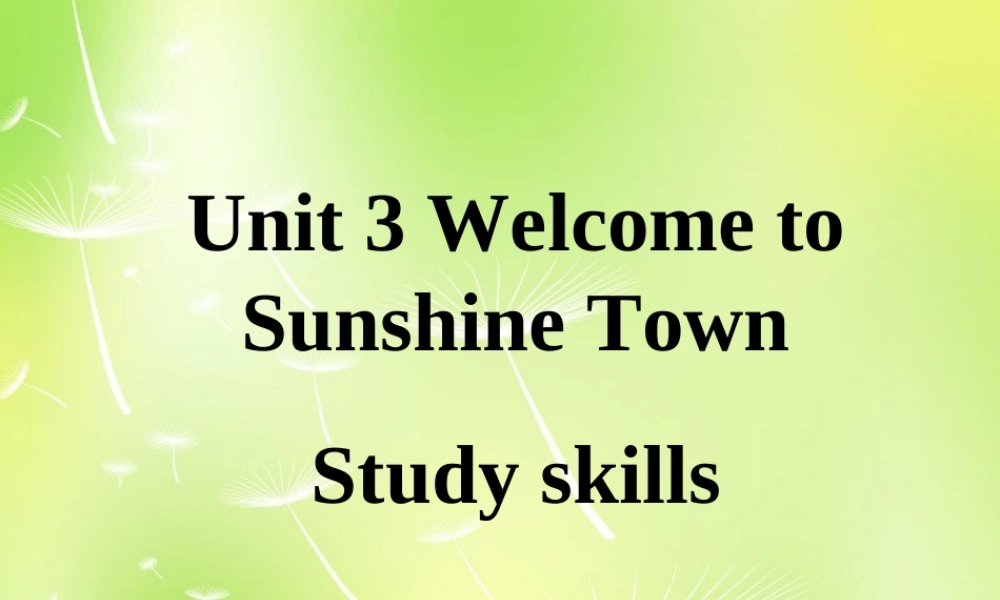 牛津译林初中英语七下Unit 3 Welcome to Sunshine Town Study skills》课件 .ppt