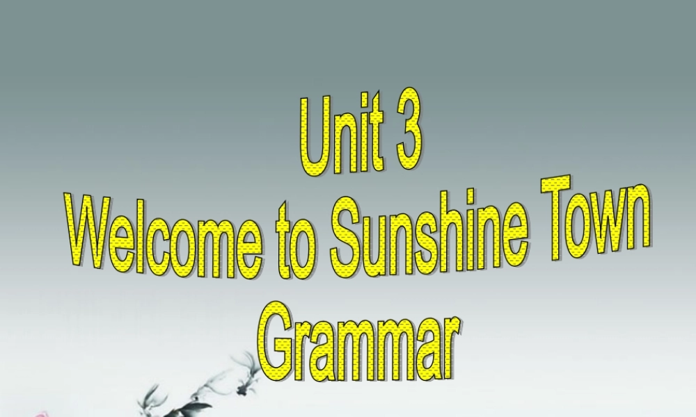 牛津译林初中英语七下Unit 3 Welcome to Sunshine Town》Grammar课件 .ppt