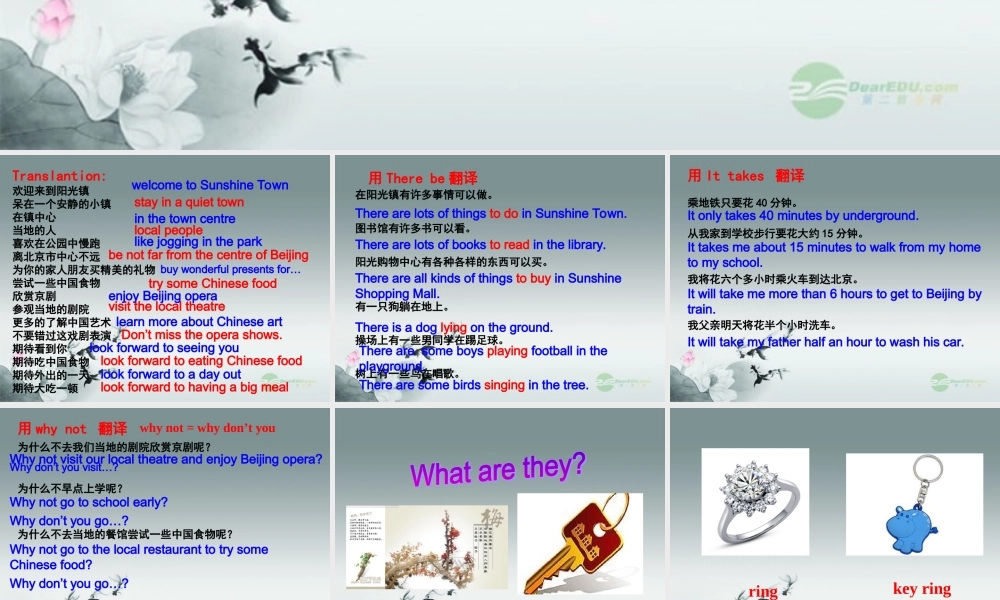 牛津译林初中英语七下Unit 3 Welcome to Sunshine Town》Grammar课件 .ppt