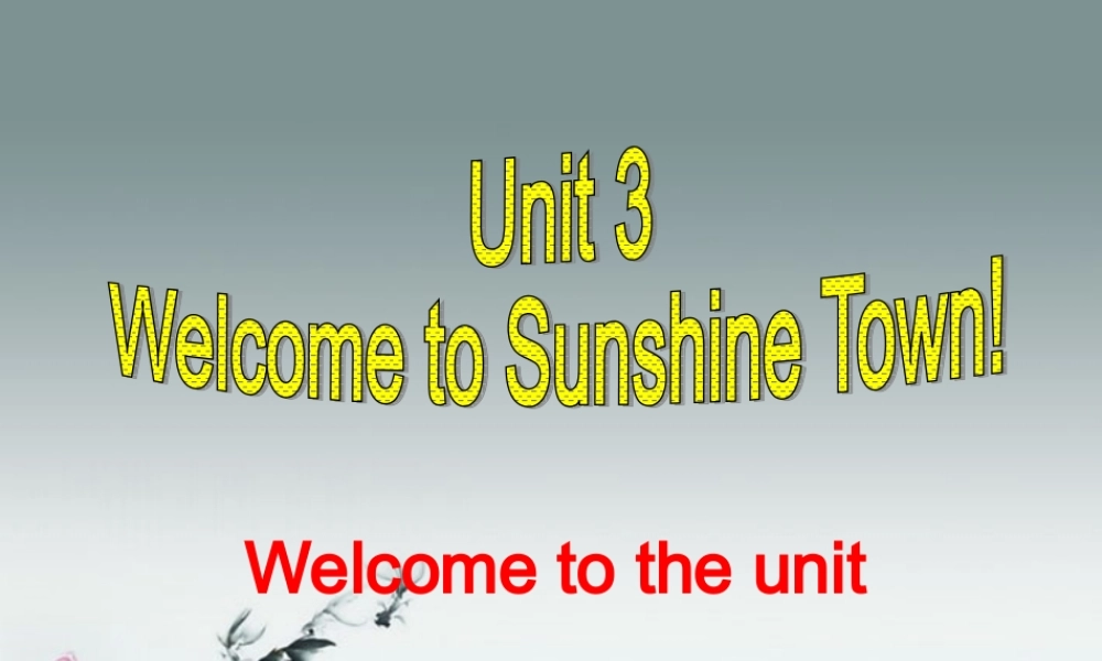 牛津译林初中英语七下Unit 3 Welcome to Sunshine Town》Welcome to the unit课件 .ppt