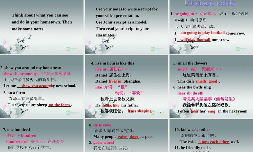 牛津译林初中英语七下Unit 3 Welcome to Sunshine Town》Task课件 .ppt