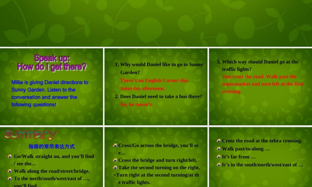 牛津译林初中英语七下Unit 4 Finding your way Speak up & Study skills课件 .ppt