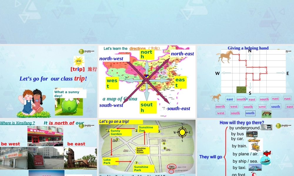 牛津译林初中英语七下Unit 4 Finding your way Welcome 1课件 .ppt