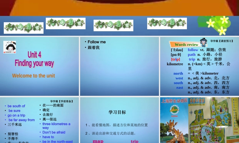 牛津译林初中英语七下Unit 4 Finding your way》welcome to the unit课件 .ppt