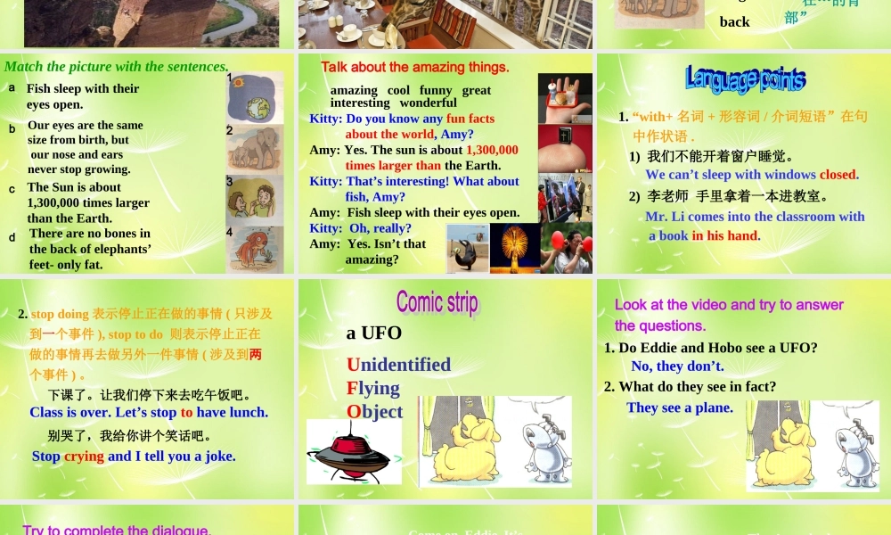 牛津译林初中英语七下Unit 5 Amazing things Welcome to the unit》课件 .ppt