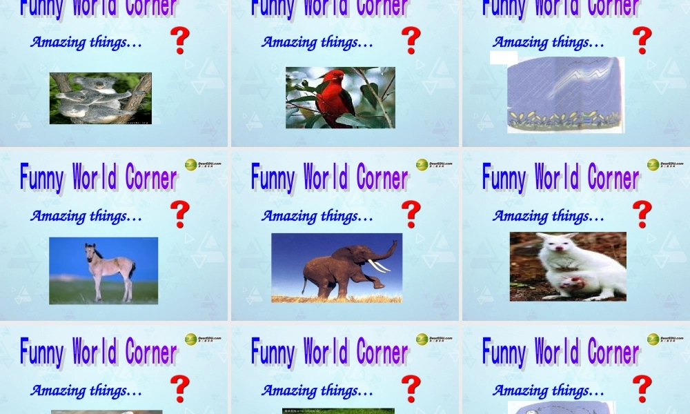 牛津译林初中英语七下Unit 5 Amazing things Welcome课件 .ppt