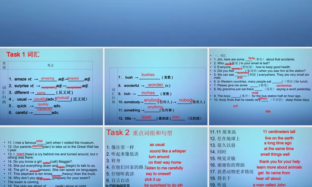 牛津译林初中英语七下Unit 5 Amazing things》复习课件 .ppt