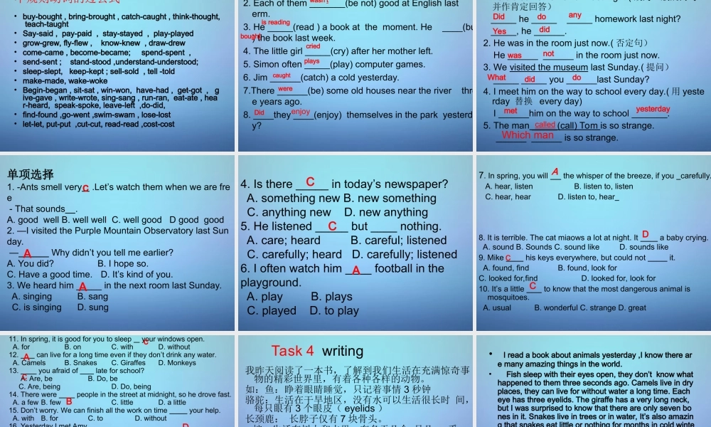 牛津译林初中英语七下Unit 5 Amazing things》复习课件 .ppt