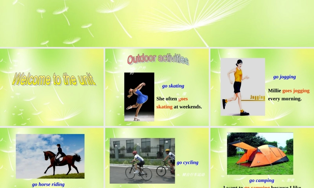 牛津译林初中英语七下Unit 6 Outdoor fun Welcome to the unit》课件 .ppt