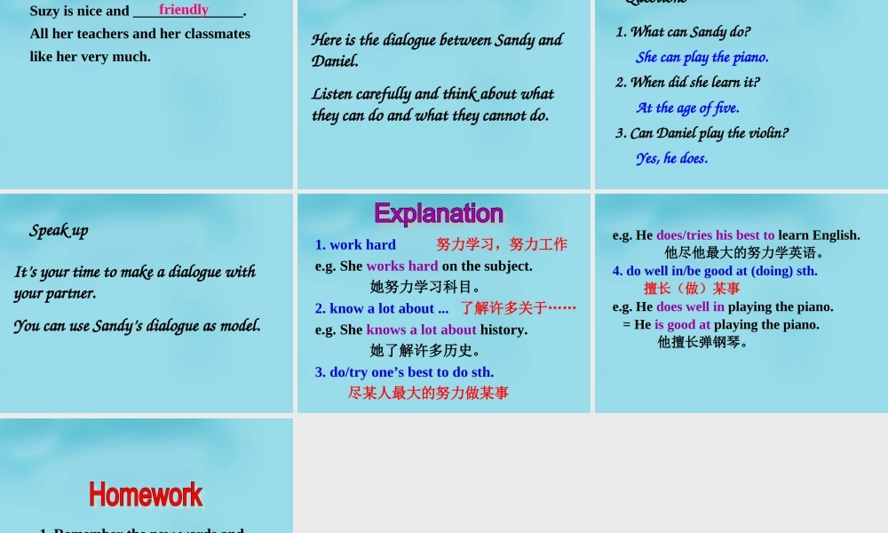 牛津译林初中英语七下Unit 7 Abilities Intergrated skills课件1 .ppt