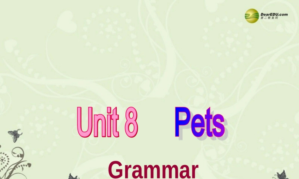 牛津译林初中英语七下Unit 8 Pets Grammar课件 .ppt