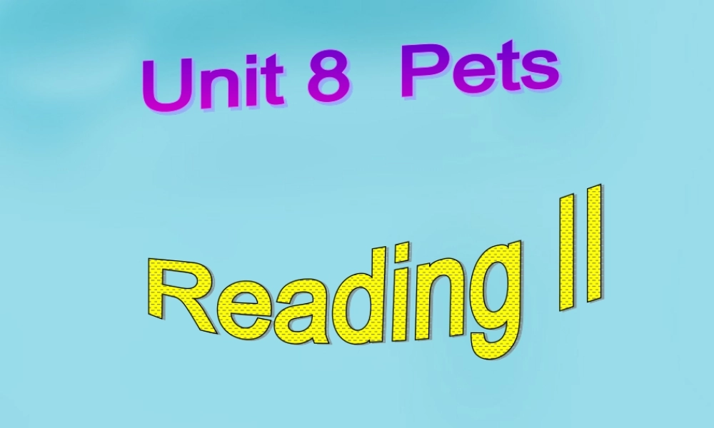 牛津译林初中英语七下Unit 8 Pets reading 2课件1 .ppt