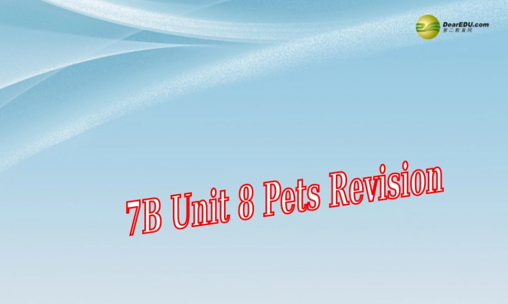 牛津译林初中英语七下Unit 8 Pets Revision课件 .ppt