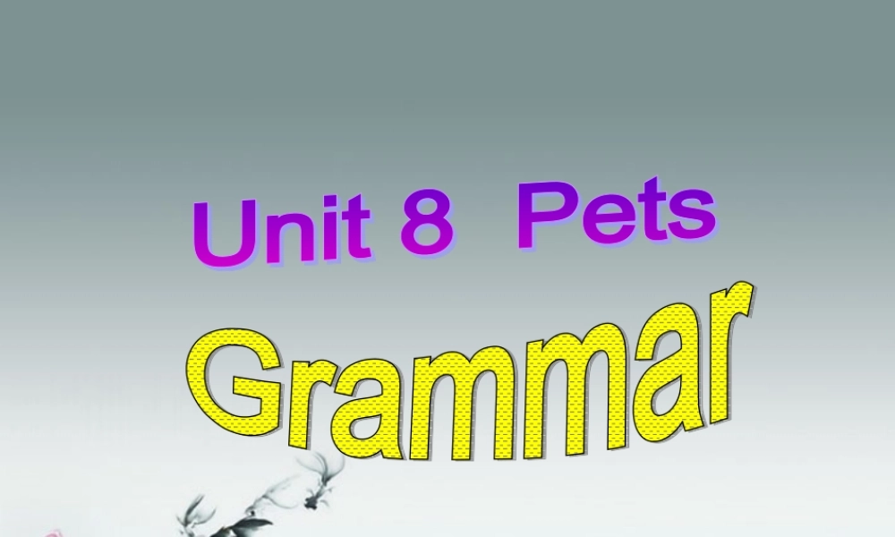 牛津译林初中英语七下Unit 8 Pets》Grammar课件 .ppt