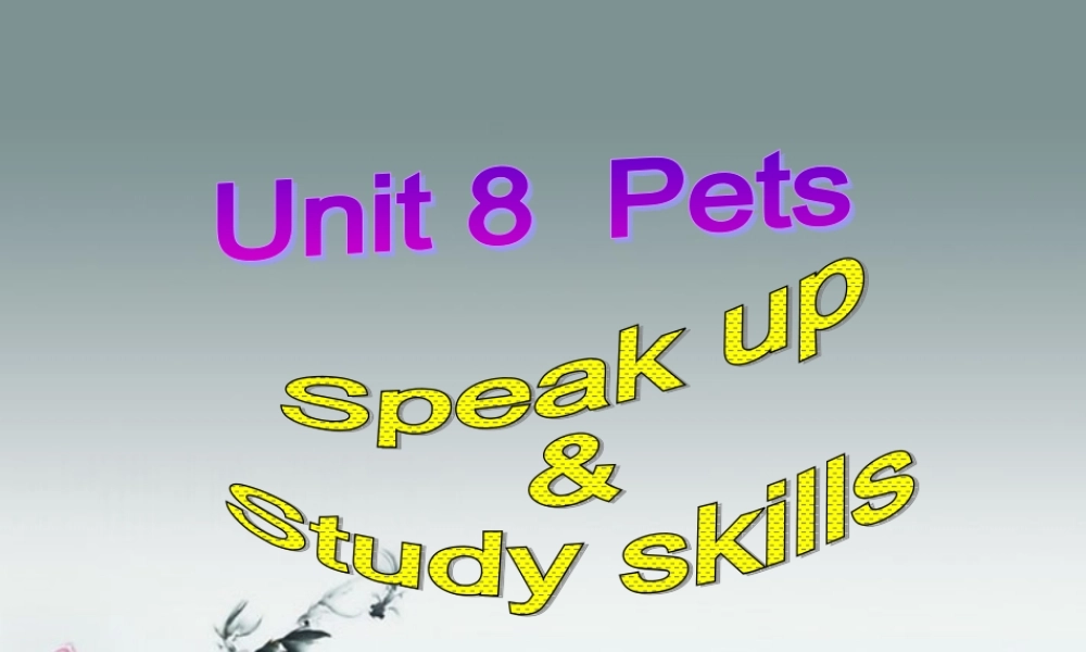 牛津译林初中英语七下Unit 8 Pets》Speak up & Study skills课件 .ppt