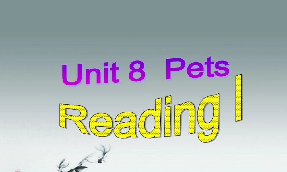 牛津译林初中英语七下Unit 8 Pets》Reading I课件 .ppt