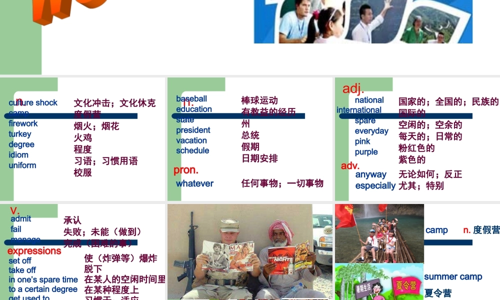 深圳市初中英语九年级级下Unit2 Culture shock教学课件 words.ppt