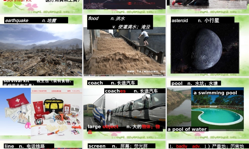 深圳市初中英语九年级级下Unit4 Natural disasters教学课件 words.ppt.ppt