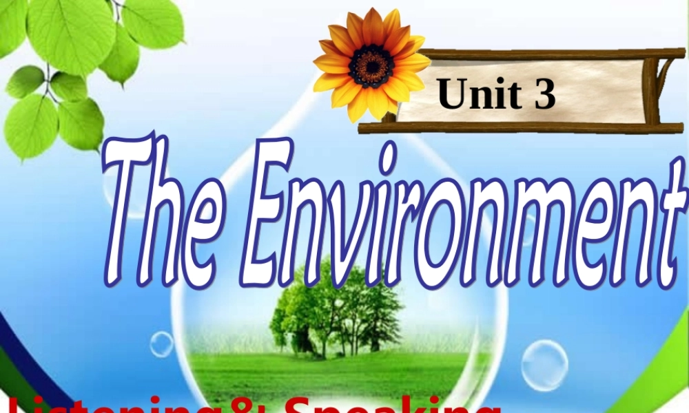 深圳市初中英语九年级级下Unit3 The environment 教学课件 listening& Speaking.ppt