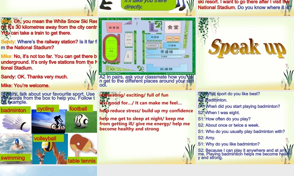 深圳市初中英语九年级级下Unit5 Sports教学课件 listening&speaking.ppt