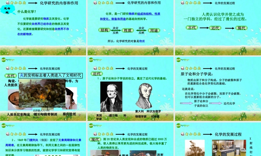 湘教初中化学九上《1专题1 走进化学殿堂》PPT课件.ppt