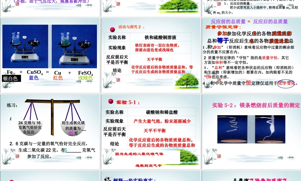 湘教初中化学九上《5单元2 质量守恒定律》PPT课件.ppt