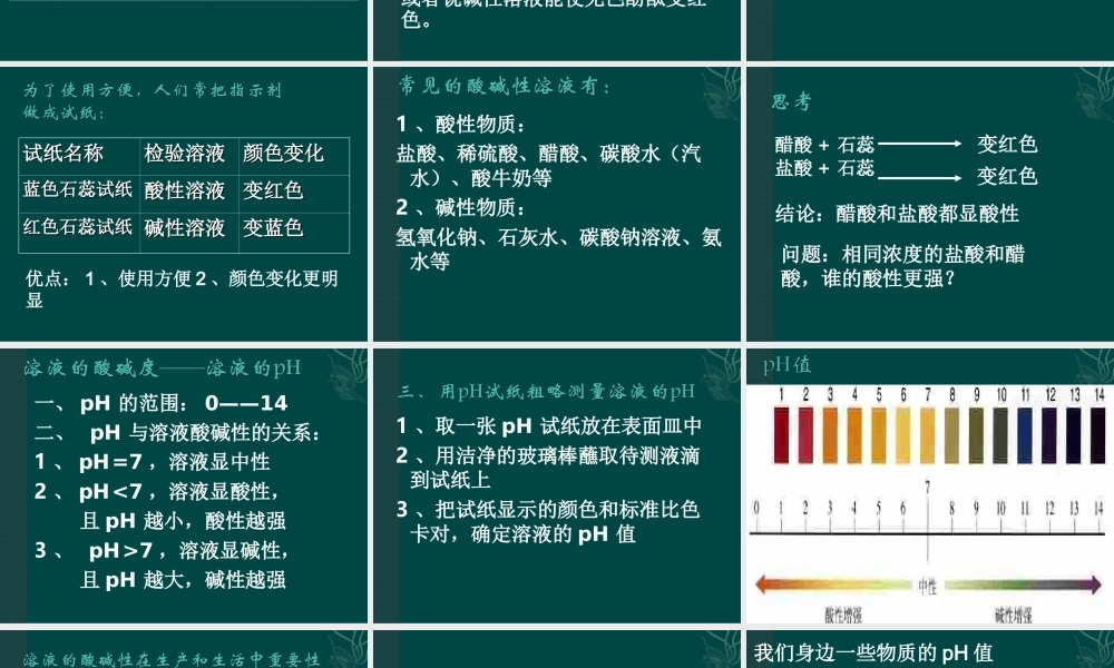 湘教初中化学九下《7单元1 酸性溶液和碱性溶液》PPT课件 (5).ppt