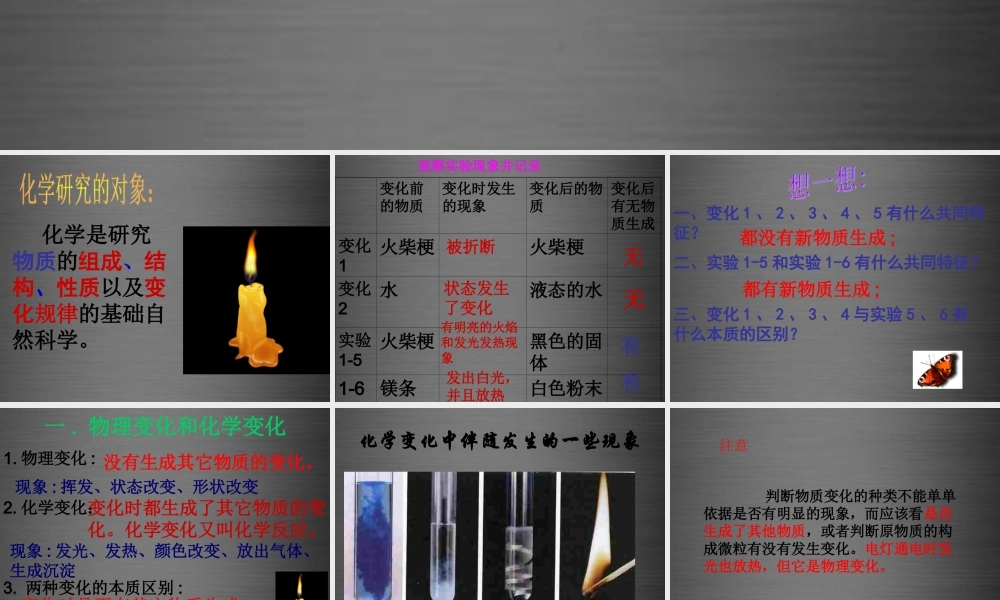 粤教初中化学九上《1.3 物质的变化》PPT课件 (6).ppt