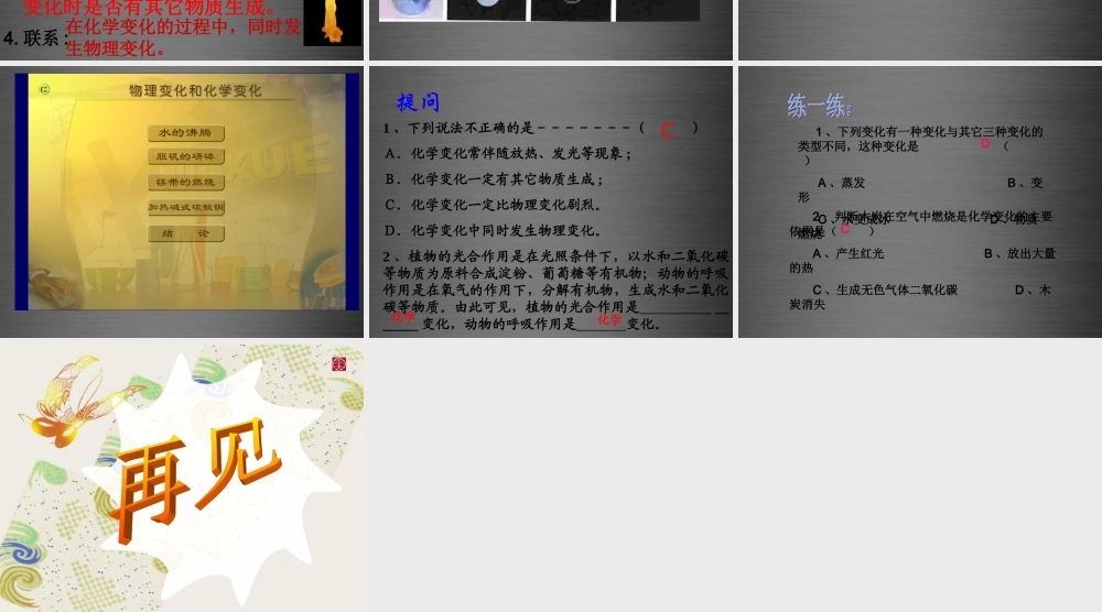 粤教初中化学九上《1.3 物质的变化》PPT课件 (6).ppt