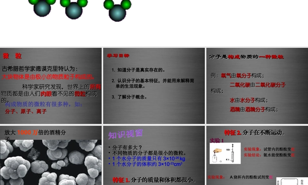 粤教初中化学九上《2.2 构成物质的微粒（Ⅰ）—分子》PPT课件 (4).ppt
