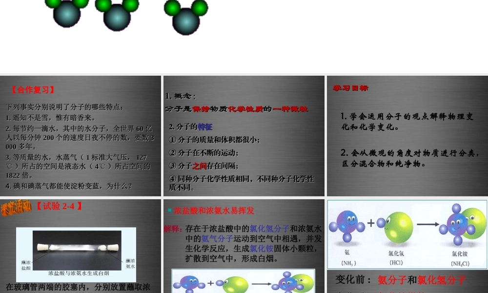 粤教初中化学九上《2.2 构成物质的微粒（Ⅰ）—分子》PPT课件 (5).ppt