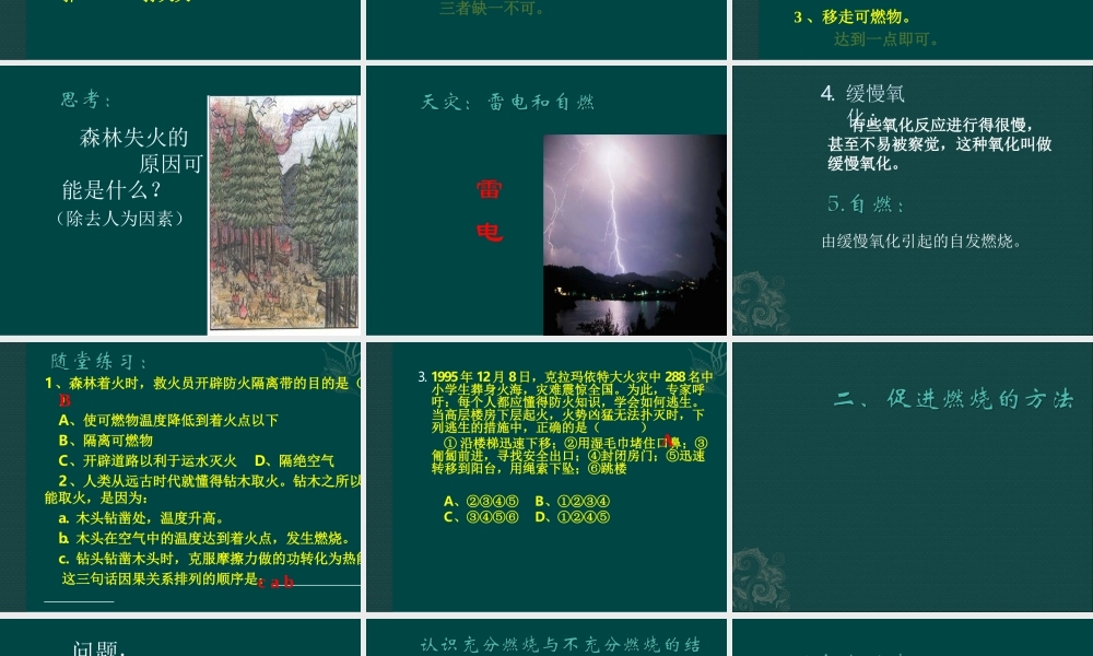 粤教初中化学九上《3.3 燃烧条件与灭火原理》PPT课件 (1).ppt