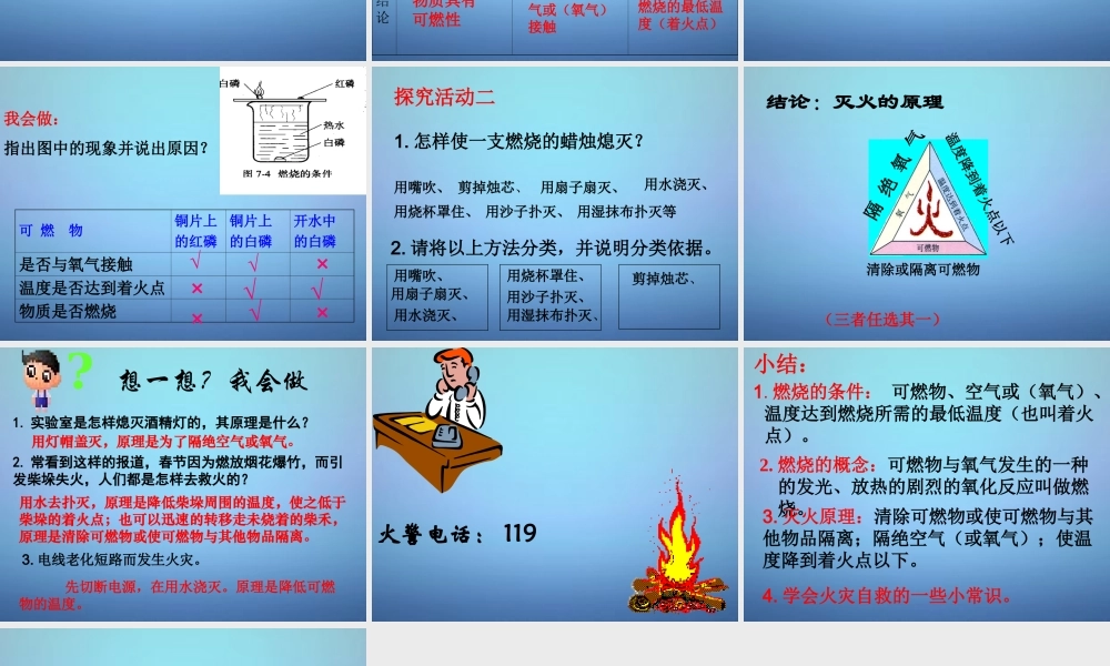 粤教初中化学九上《3.3 燃烧条件与灭火原理》PPT课件 (8).ppt