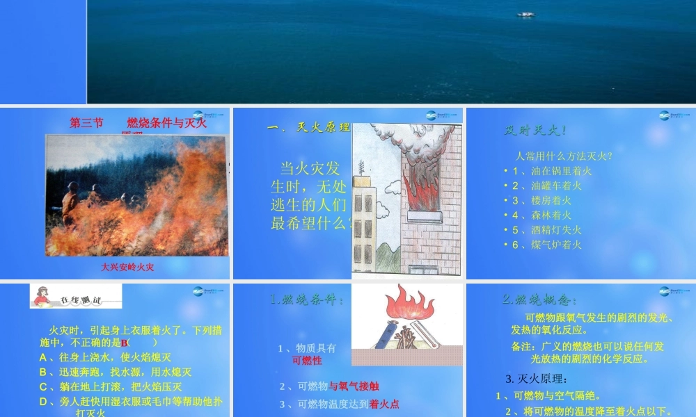 粤教初中化学九上《3.3 燃烧条件与灭火原理》PPT课件 (9).ppt