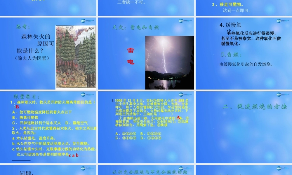 粤教初中化学九上《3.3 燃烧条件与灭火原理》PPT课件 (9).ppt